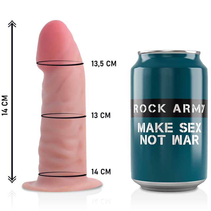 ROCKARMY - HARNESS + REALISTIC DUAL DENSITY TIGER DILDO 14 CM -O- 4.46 CM