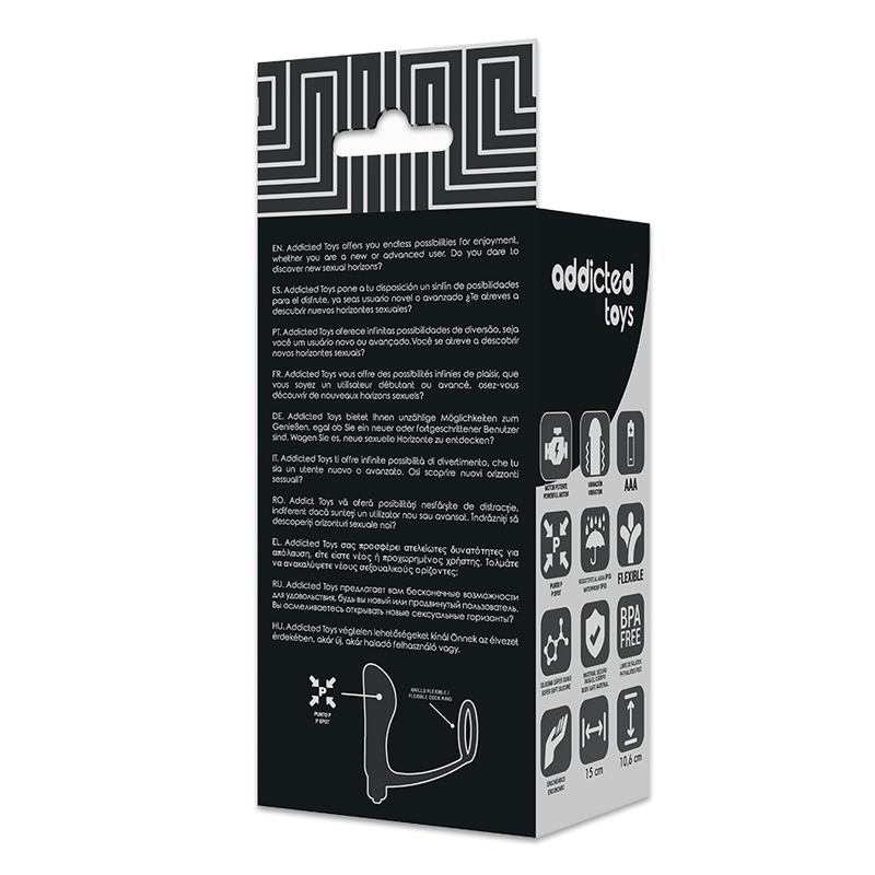 JUGUETES ADICTIVOS - PLUG ANAL VIBRADOR CON ANILLO PARA EL PENE