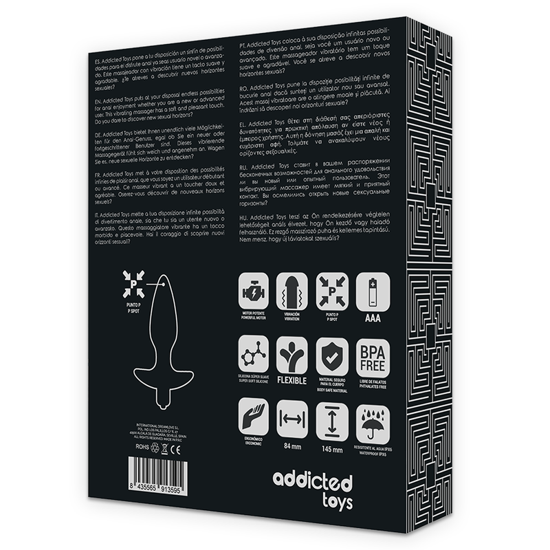 ADDICTED TOYS - MASAJEADOR ANAL CON VIBRACIÓN NEGRO